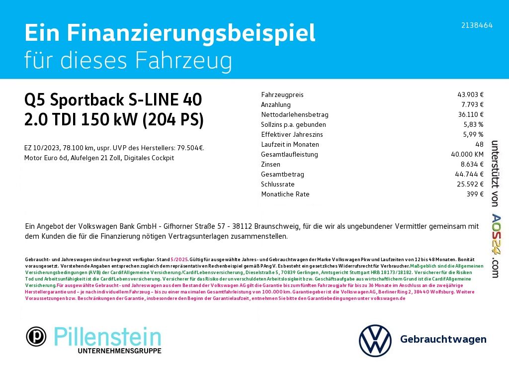 Audi Q5 Sportback S-LINE 40 2.0 TDI AHK PANO STANDH N