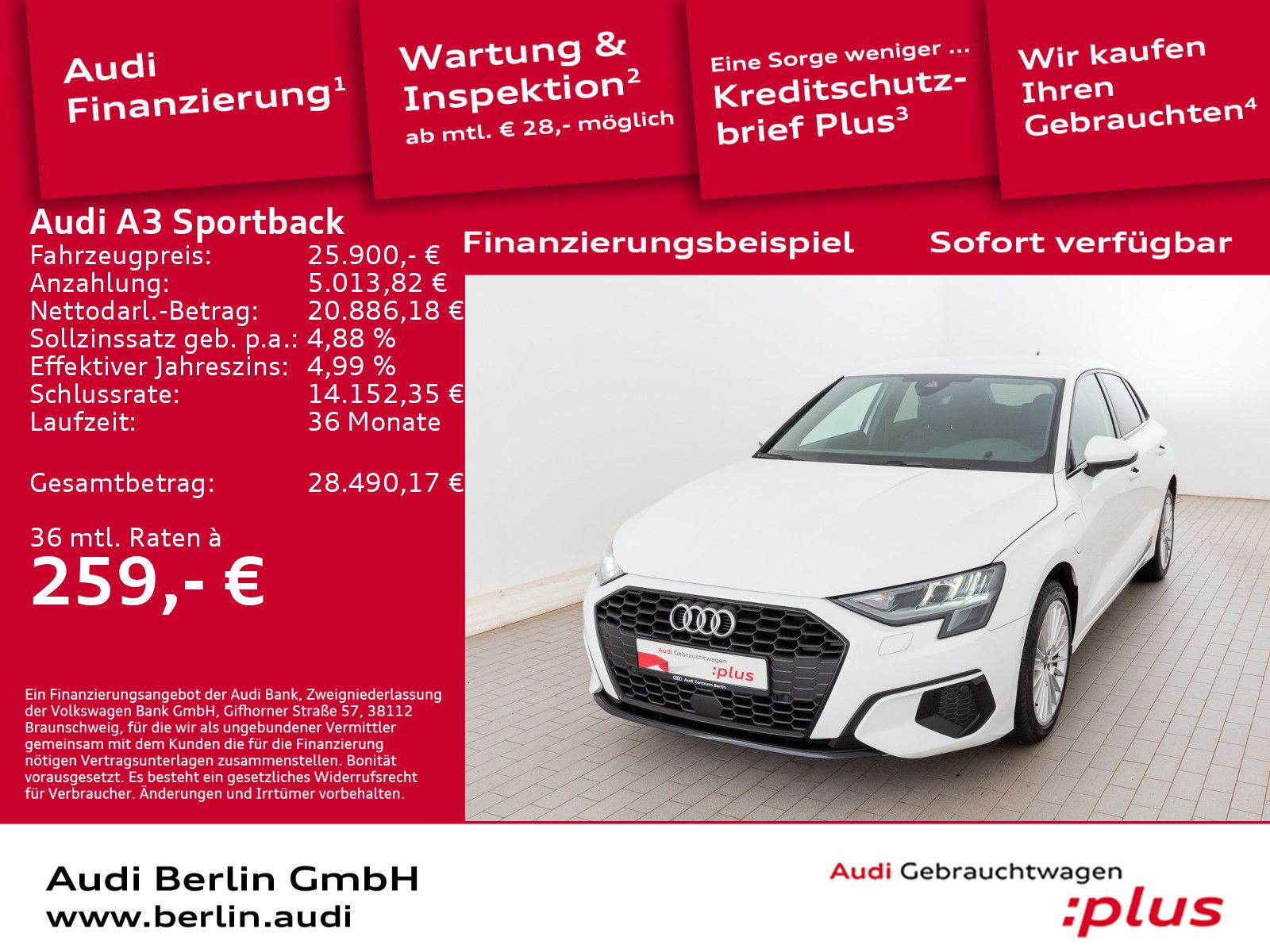 Audi A3 Sportback advanced 40 TFSI e S tr. LED PDC
