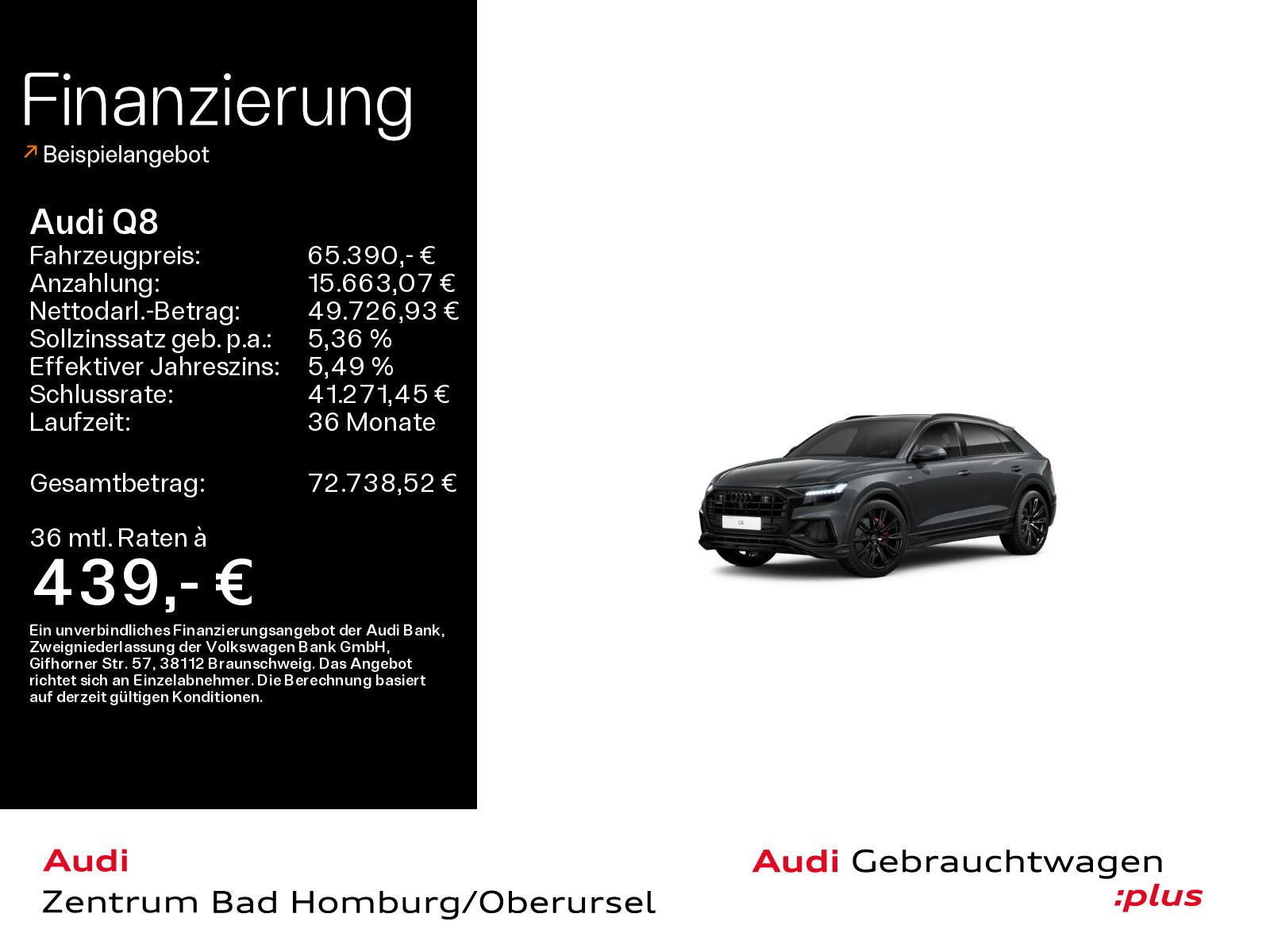 Audi Q8 50 TDI qu S line*Matrix*B&O*HUD*AHK*Pano*Virt