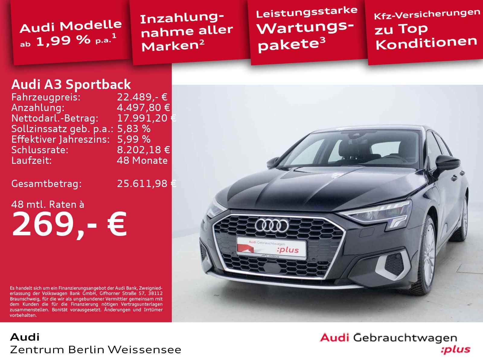 Audi A3 Sportback 40 TFSI e S-TRO*ADVANCED*GJR*NAVI**