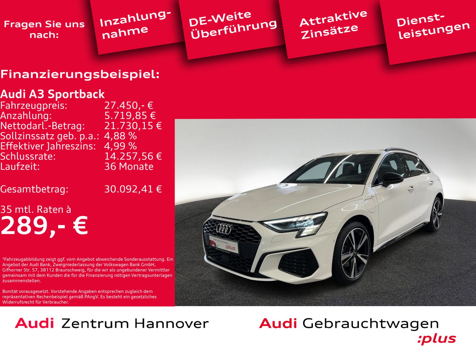 Audi A3 Sportback e-tron S line 40 TFSI Matrix Navi v
