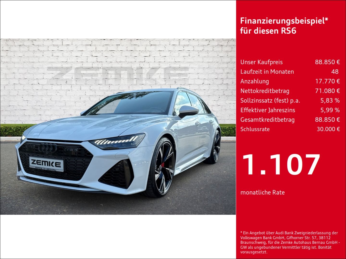 Audi RS6 Avant 4.0 TFSI quattro StandHZG Navi Leder D