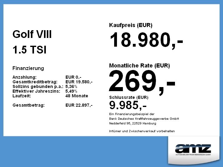 Volkswagen Golf VIII 1.5 TSI Style - Samsaru's Car Outlet