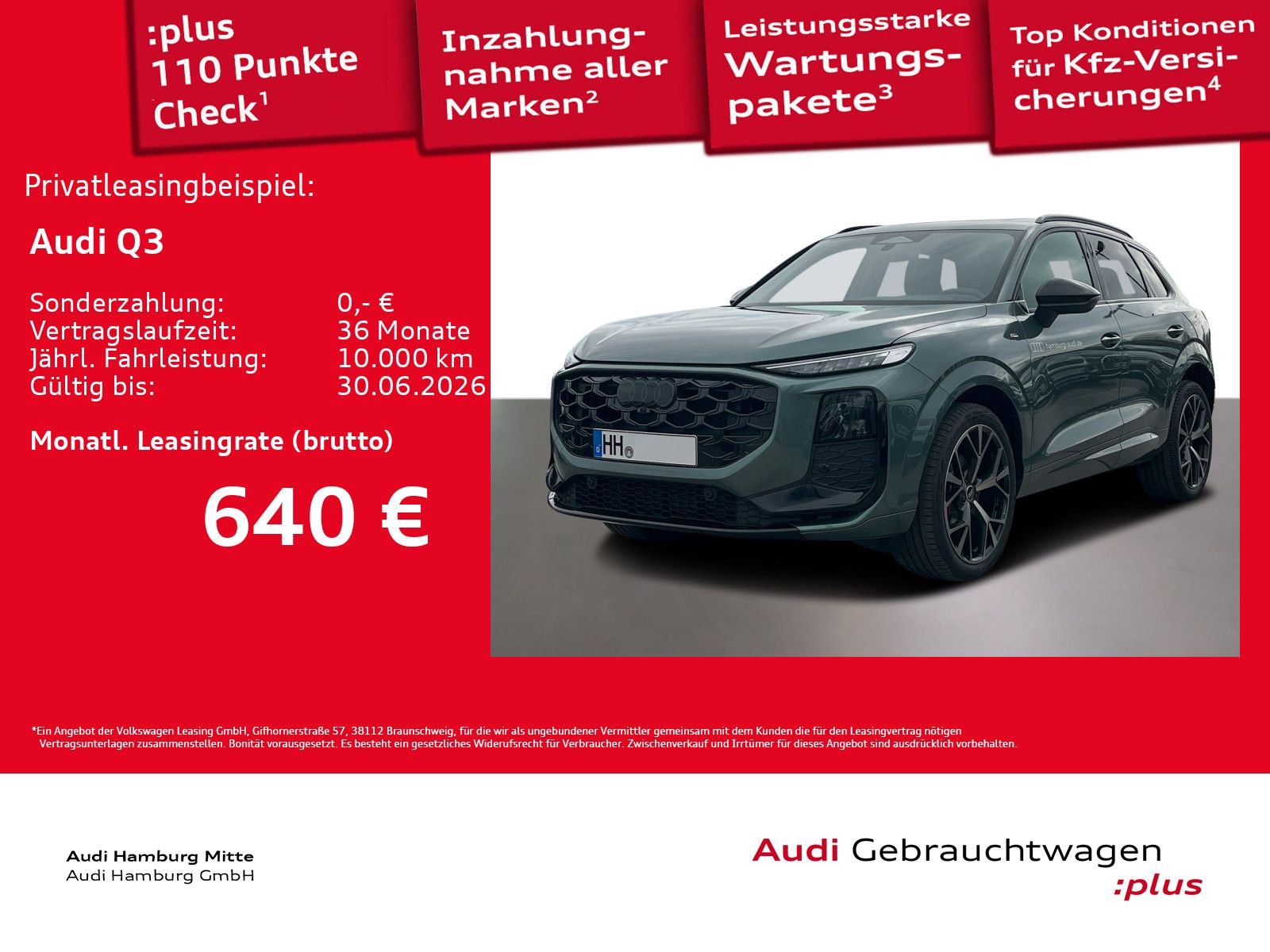 Audi Q3 TFSI 110 kW S tronic S line AHK Matrix OLED P