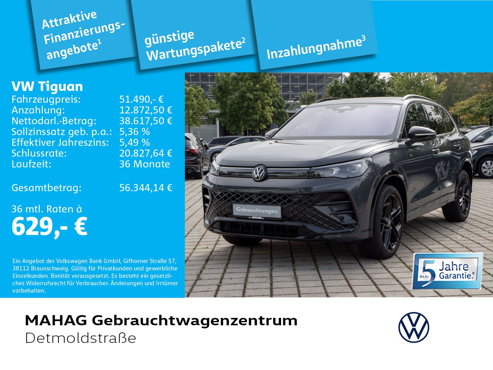 Volkswagen Tiguan 2.0 TSI 4 Mot R-Line BlackStyle Leder AHK