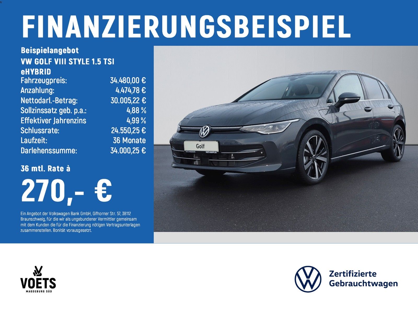 Volkswagen GOLF VIII STYLE 1.5 TSI eHYBRID IQ-LIGHT+AREA