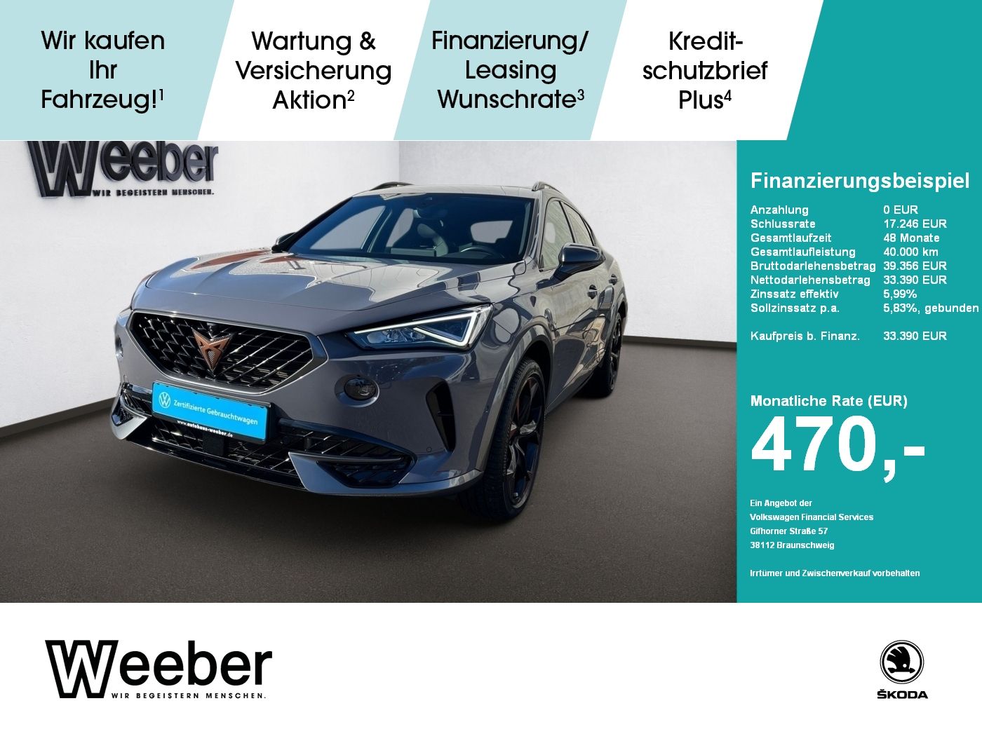 Cupra Formentor VZ 4Drive PANO*AHK*NAVI*LED*ACC*LM19*A