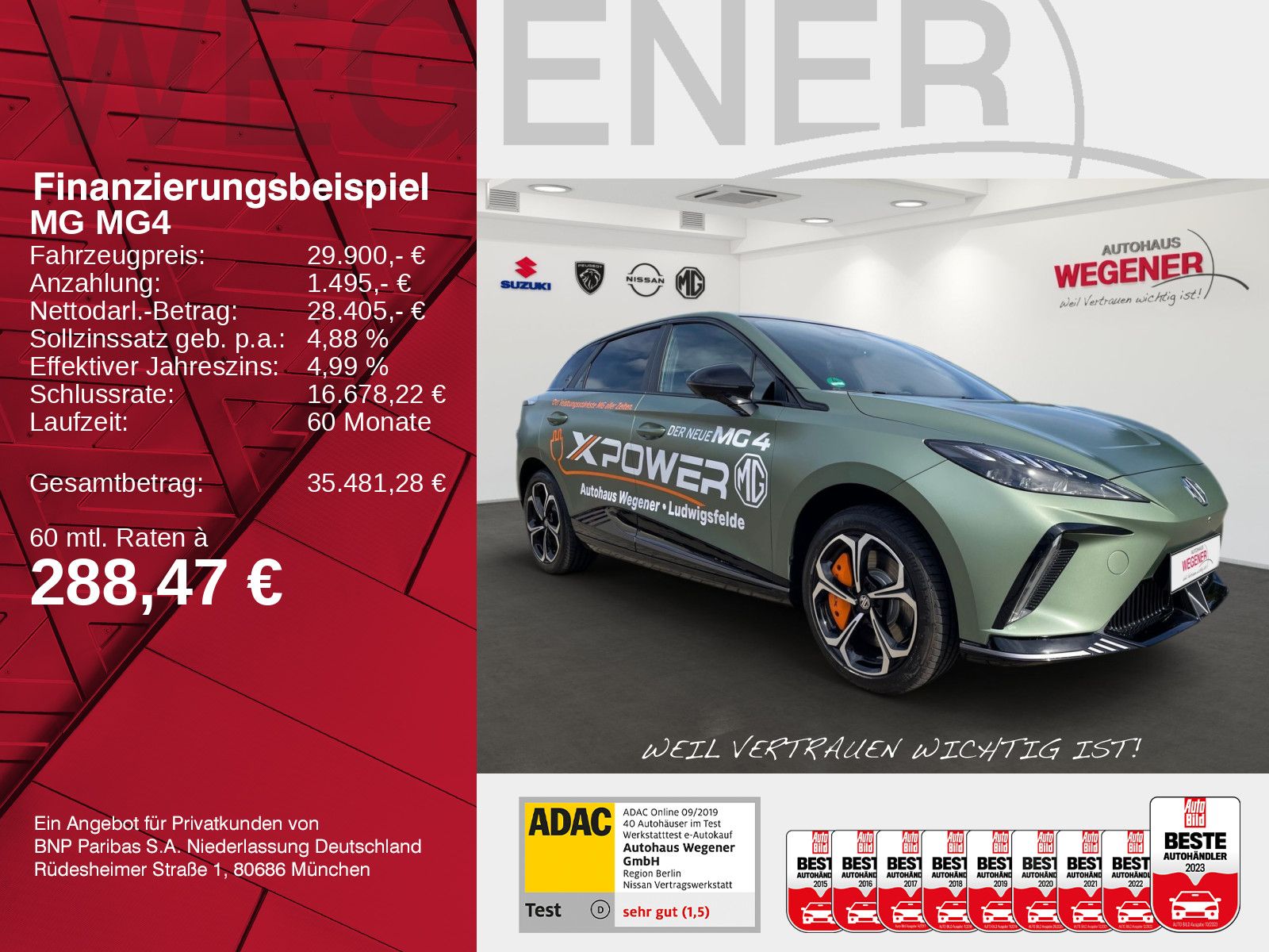 MG4 XPOWER 4x4 64 kWh 435PS Track-Mode-Display