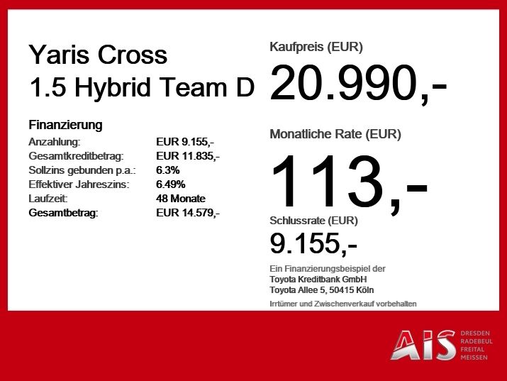 Toyota Yaris Cross 1.5 Hybrid Team D CloudNavi*ACC*KAM