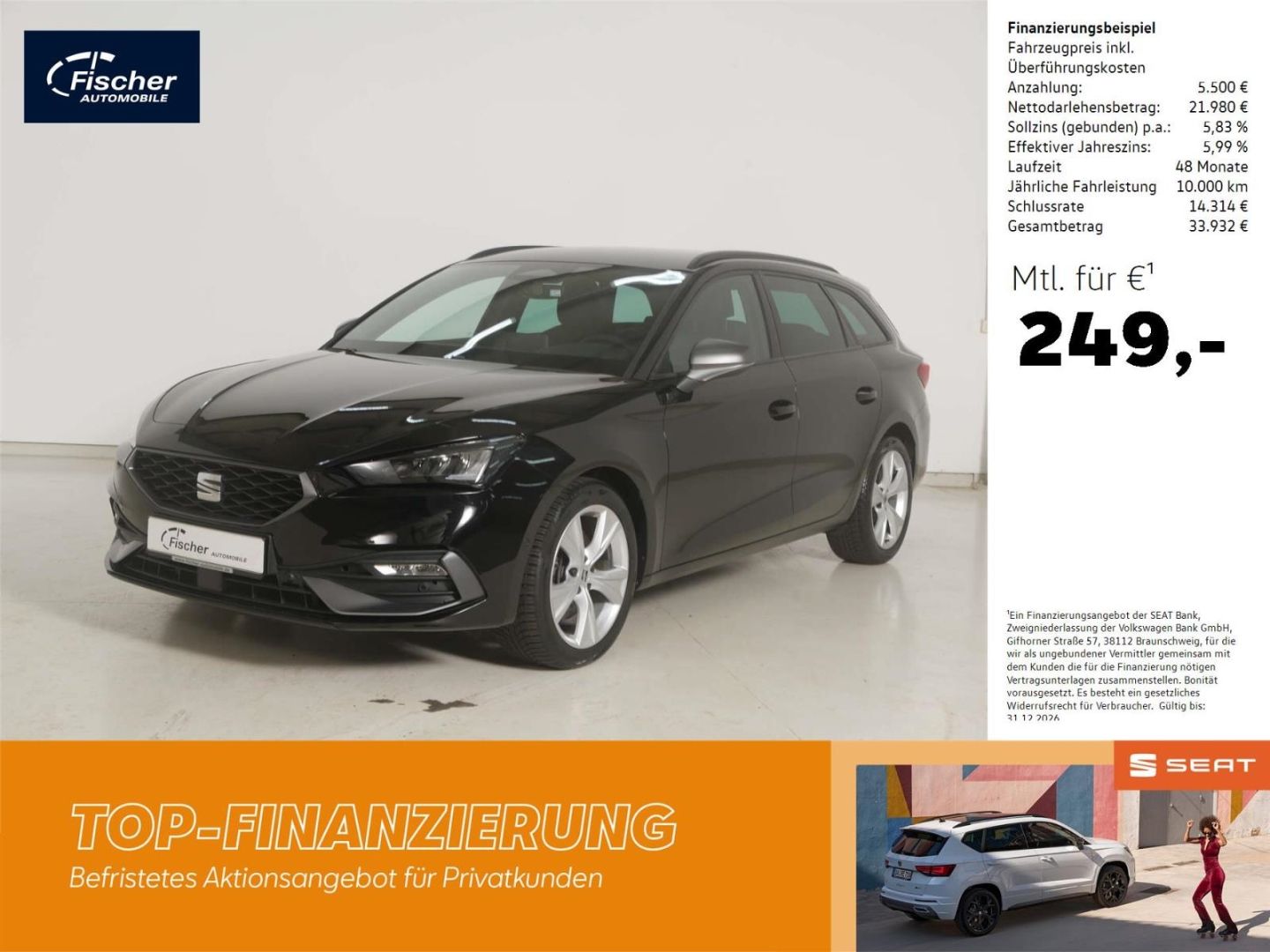 Seat Leon Sportstourer 2.0 TDI DSG FR AHK/NAV/RFK/ACC