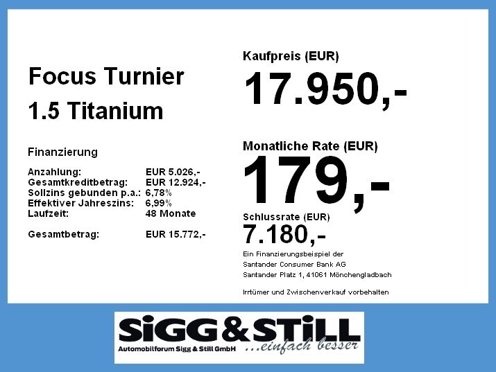 Ford Focus Turnier 1.5 Titanium X Aut - Samsaru's Car Outlet