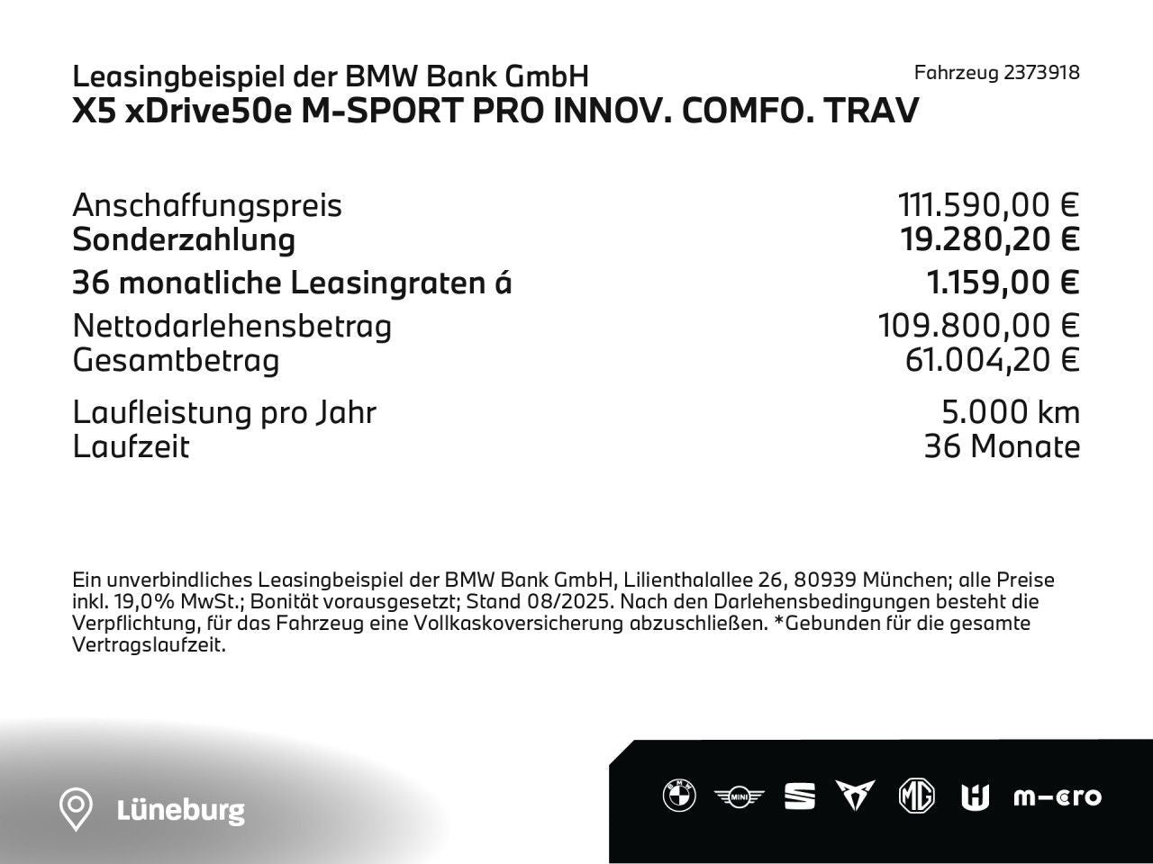 BMW X5 xDrive50e M-SPORT PRO INNOV. COMFO. TRAV HUD