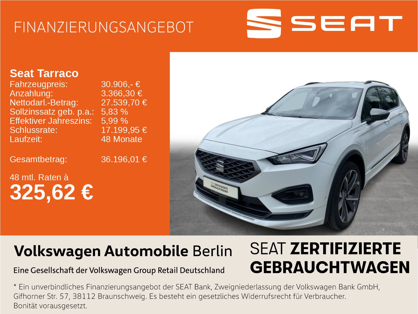 Seat Tarraco 1.4 e-HYBRID FR Navi LED SHZ ACC PDC