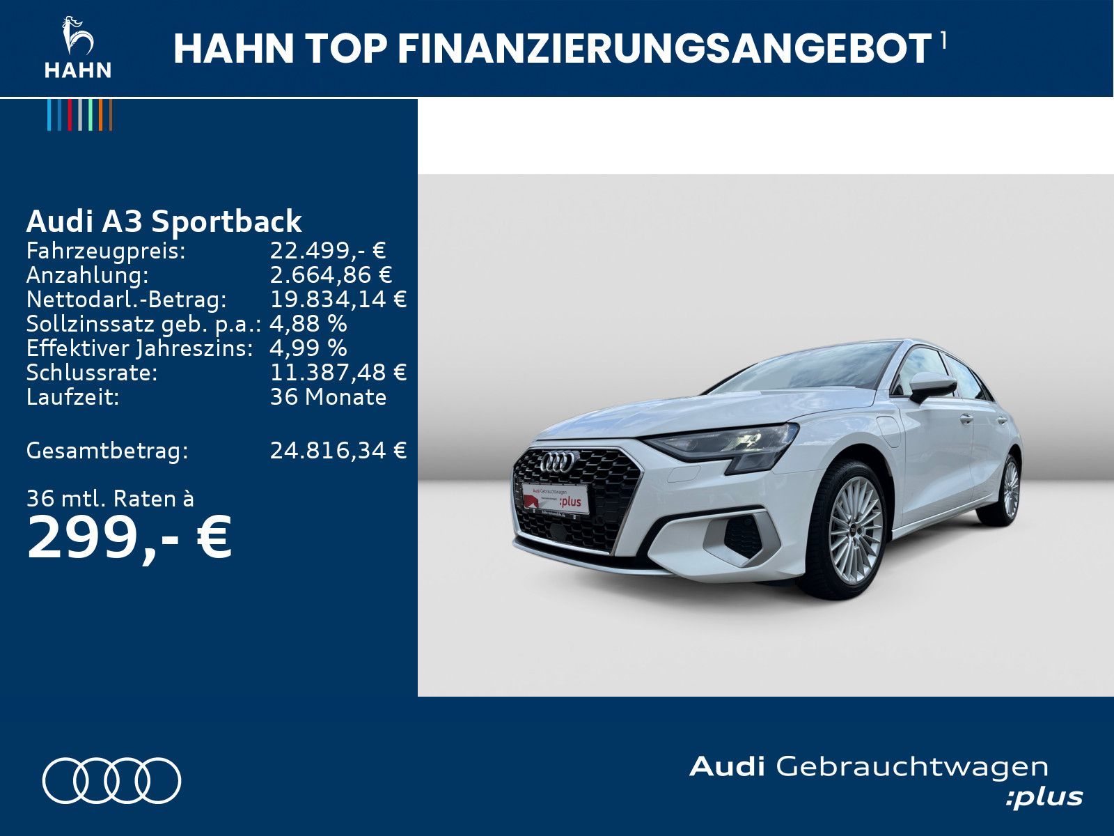 Audi A3 Sportback 40 TFSIe S tronic advanced Smartpho
