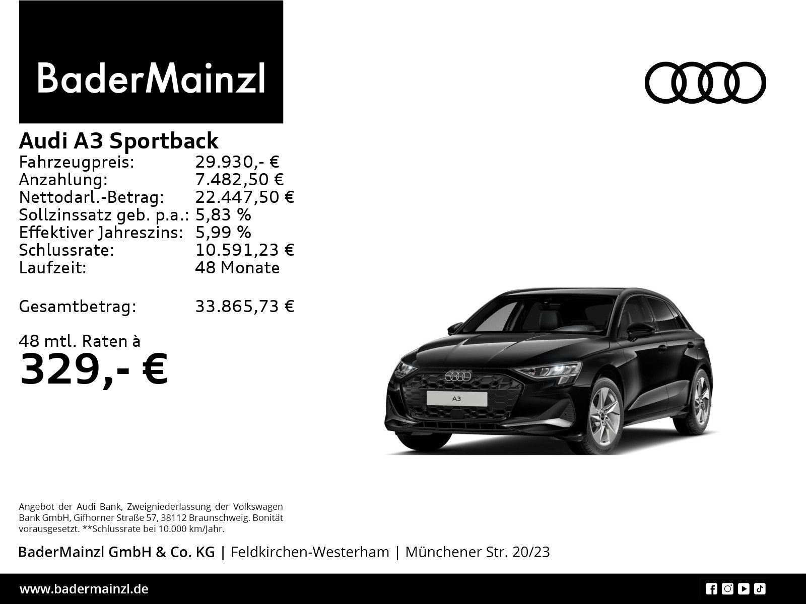 Audi A3 Sportback 30 TFSI S tronic LED Navi SHZ 2xPDC